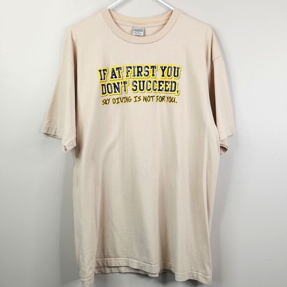 Cygnus 90s Y2K Sarcastic Humor Frontside Short Sleeve Raised Graphic Tee XL - Picture 1 of 6